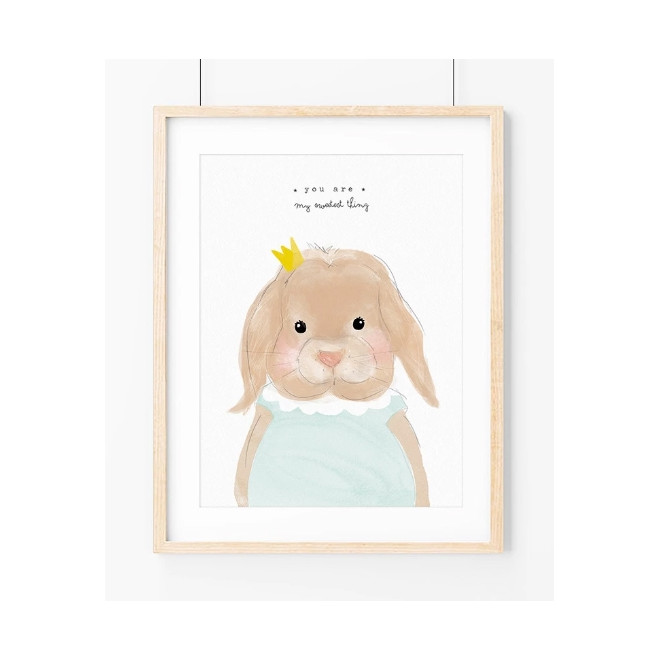 Affiche Décorative Lapin vert menthe
