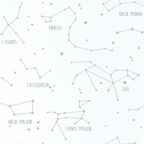 Wallpaper with Constellations and Universe - White