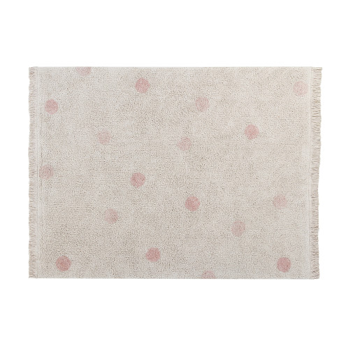 Waschbarer rechteckiger Teppich in Beige und Rosa