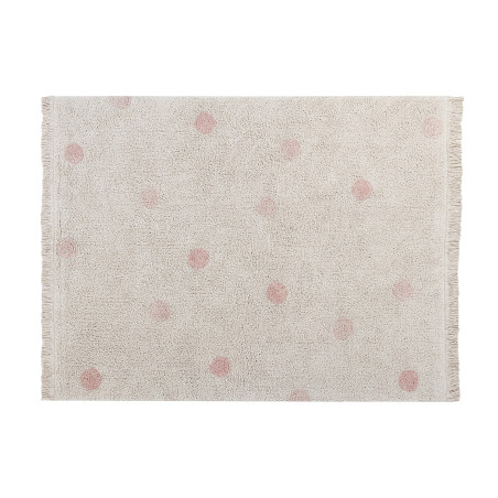 Waschbarer rechteckiger Teppich in Beige und Rosa