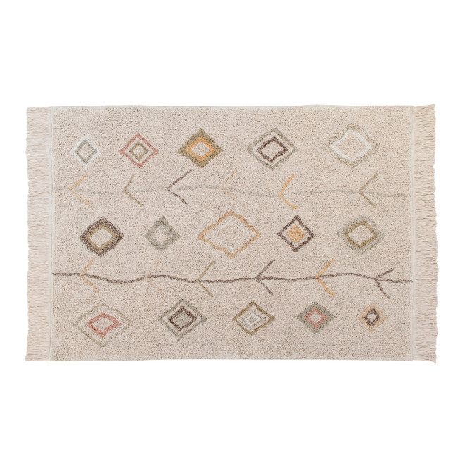 Machine washable beige carpet made from cotton