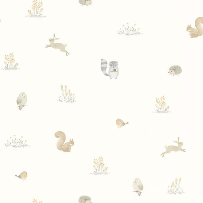 Neutral Wallpaper for Baby's Room with Animals