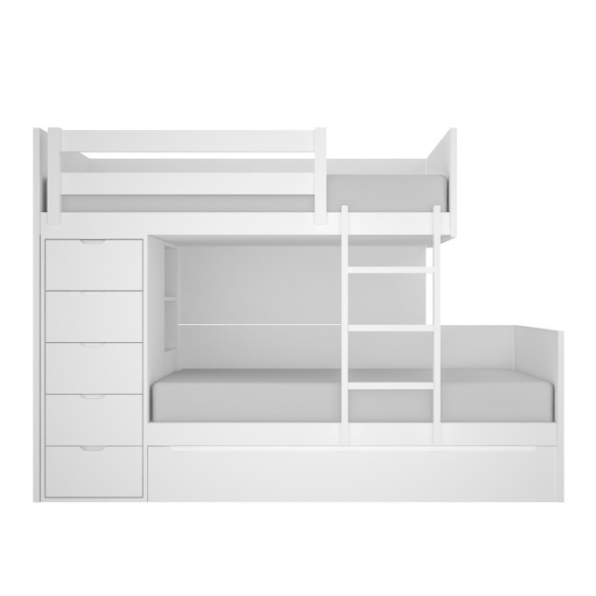 High-quality children's bunk bed with 3 beds