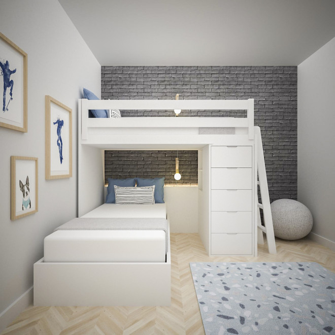 Children's bunk bed with storage