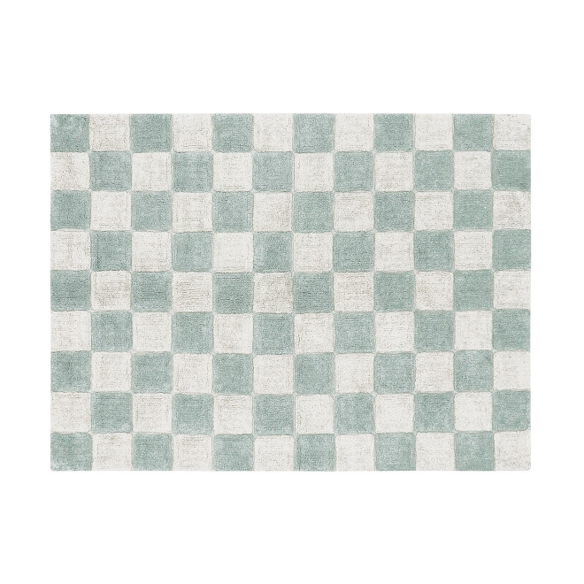 tapis enfant à carreaux bleus et blancs pour chambre bébé et enfant
