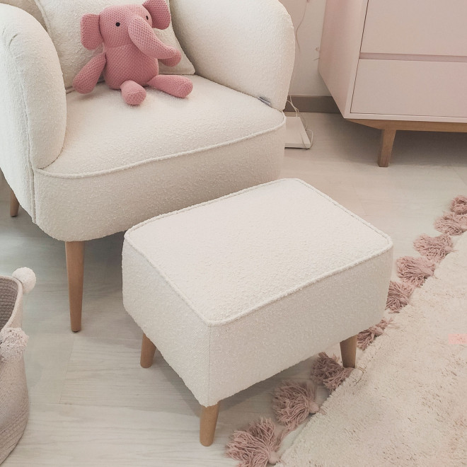 Footrest for breastfeeding chair for baby's room