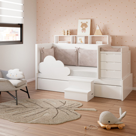 Weißes umwandelbares Kinderbett von Flybaby