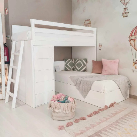 Ecke Kinder-Etagenbett mit Aufbewahrung
