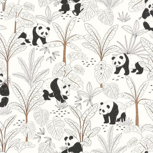 papel de parede infantil com pandas