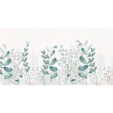 Papel pintado infantil para la habitación de una niña con naturaleza