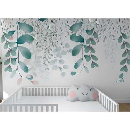 Mural inversé pour chambre d'enfant avec plantes vertes