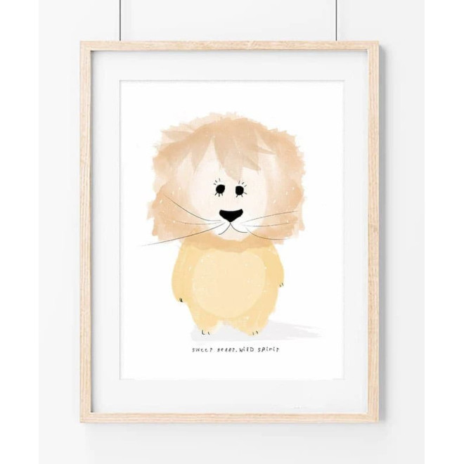 Decorative children's picture featuring a lion.