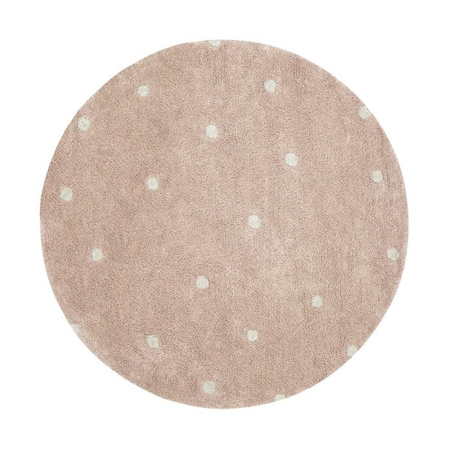 Pink round rug for baby and children's room