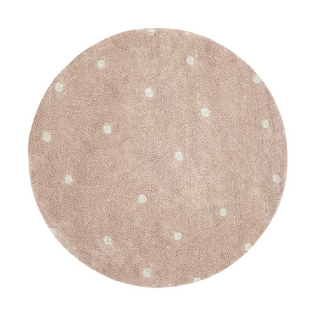 Pink round rug for baby and children's room
