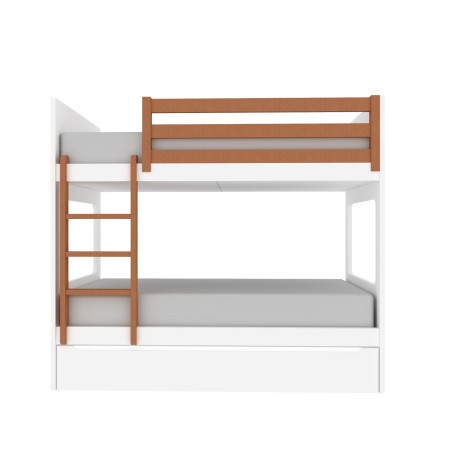 Kinderhochbett mit 3 Betten Weiß