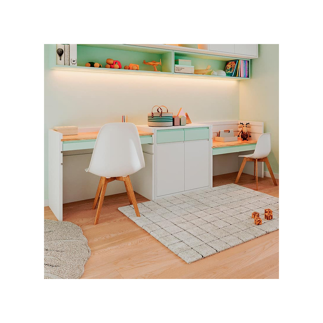 Bureau Enfant Réglable En Hauteur Avec Chaise Et Lampe - Plateau Inclinable, Tiroir, Rangement - Ergonomique Et Sécurisé - Marque JOYLDIAS