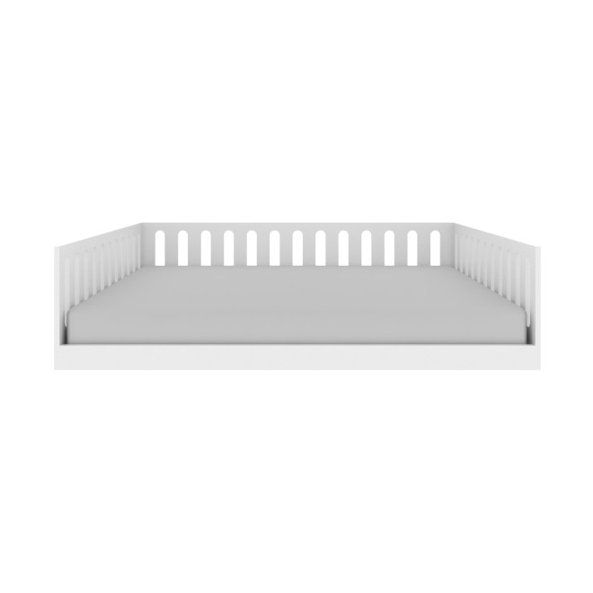 Lit Double Enfant Bas Blanc 140cm