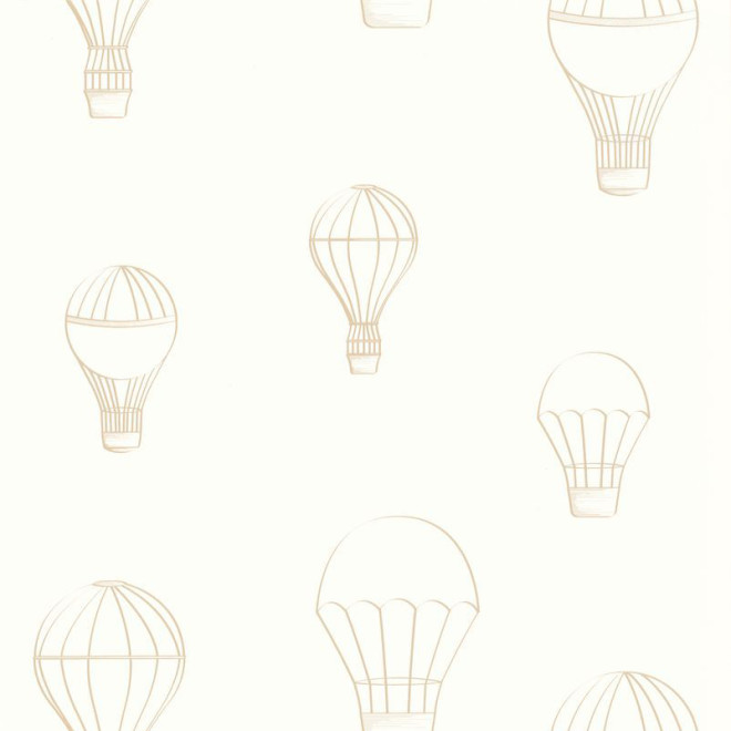 Papier Peint Ballons À Air Chaud Beige et Blanc