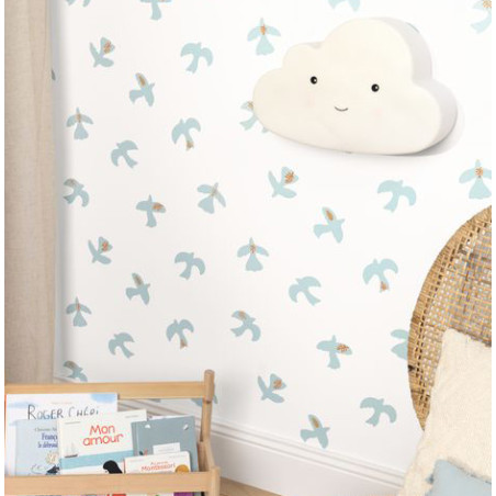 Papel Tapiz para Bebés y Niños con Pajaritos