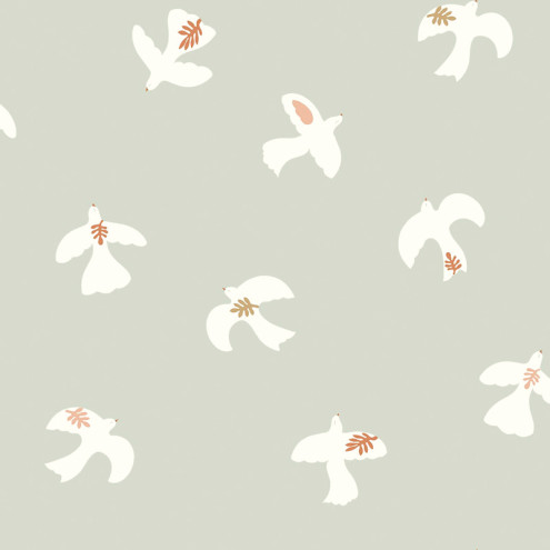 Papier Peint Bébé Pigeons Verts