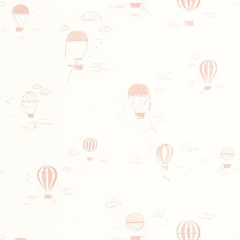 Pink Balloon and Cloud Children's Wallpaper