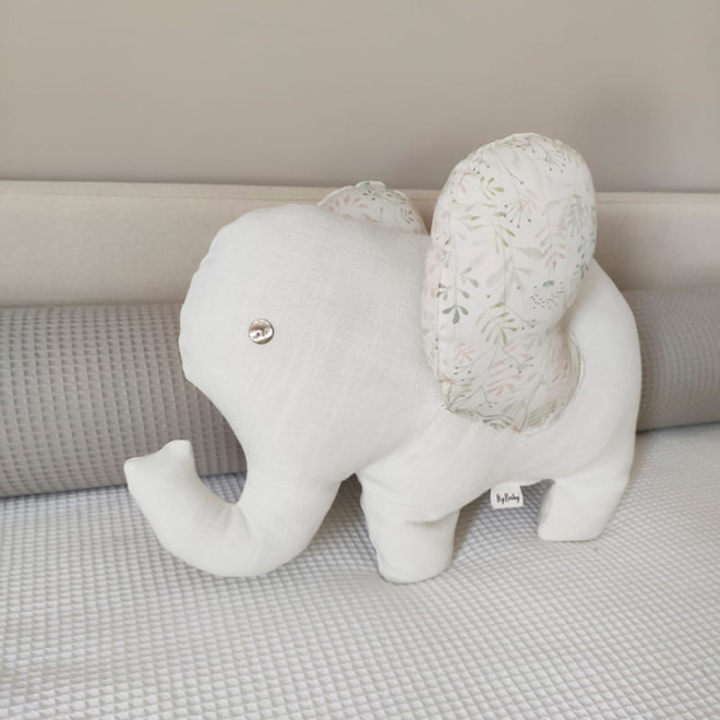 Almofada Elefante Branca e Verde