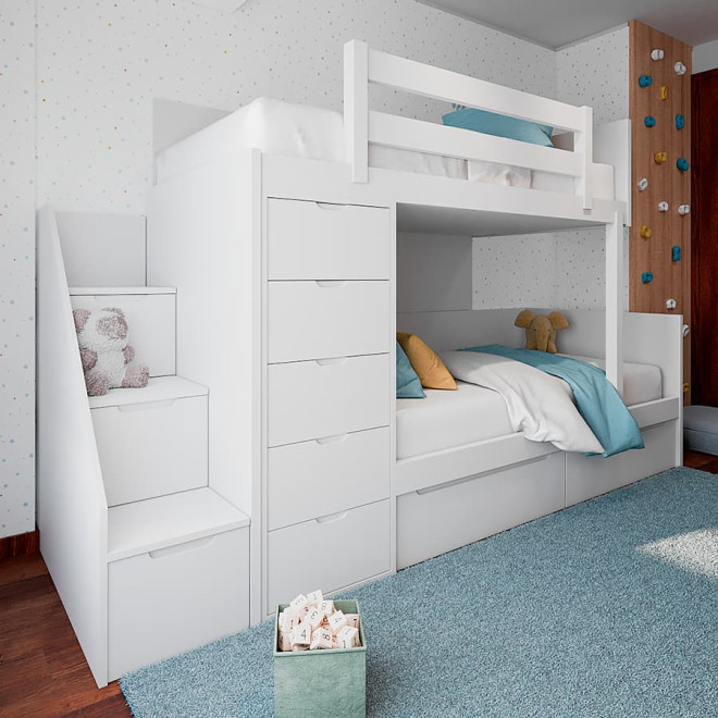 white-bunk-bed-with-drawers-childrens-bedroom