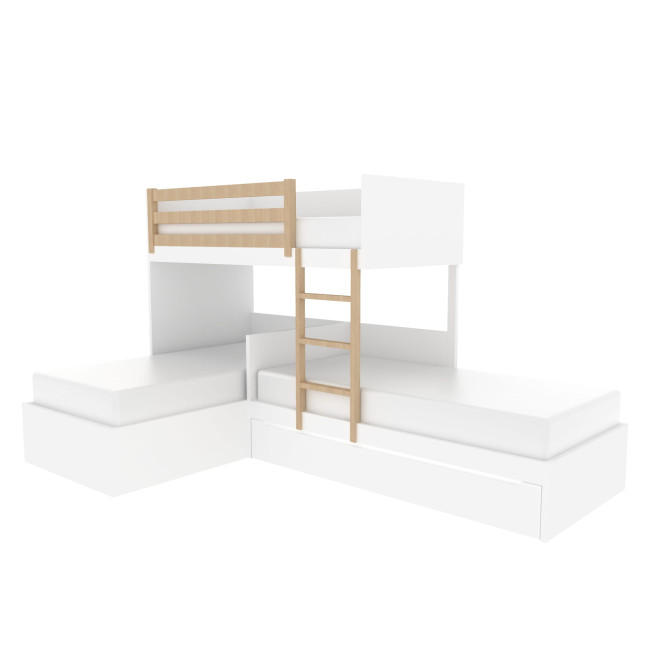 white-triple-bed-wood