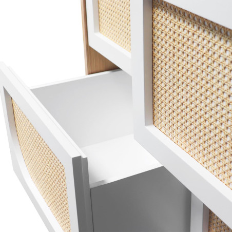 Close-up of the Natural Cane Detail on the Front of the NATURE Baby Dresser Drawer