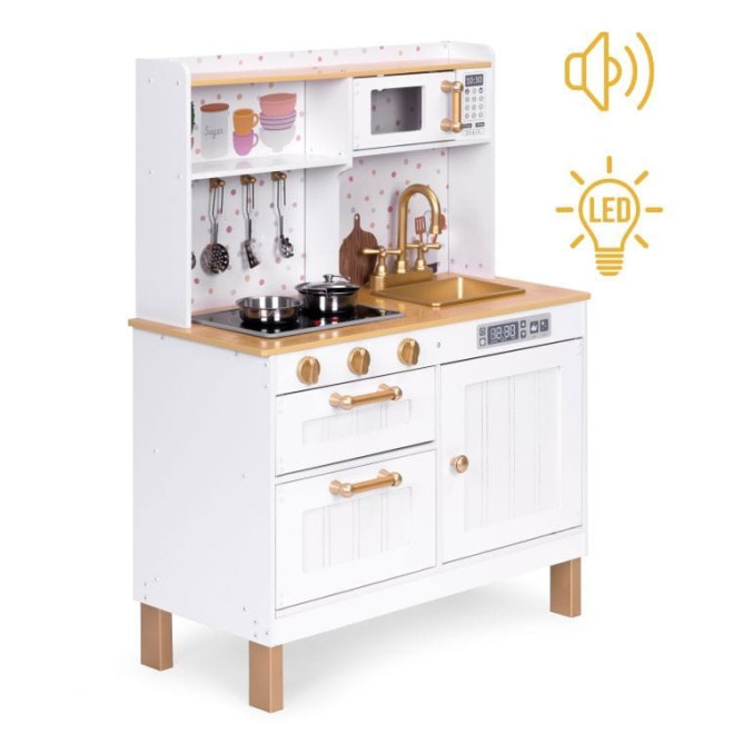 Wooden Play Kitchen for Children with Light and...