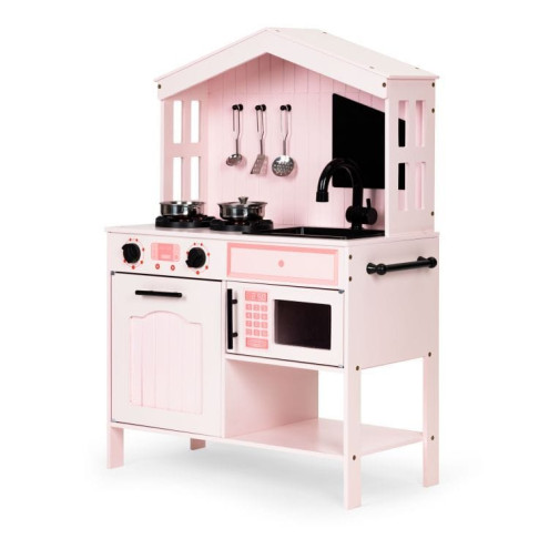 Cuisine Enfant Rose en Bois avec Four et Accessoires